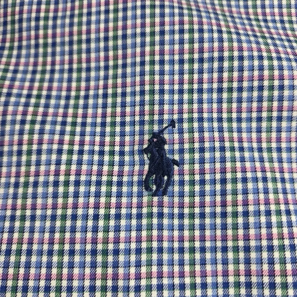 Polo Ralph Lauren Blue Plaid Button Down Custom Fit Dress Shirt 17.5 Pony NWT